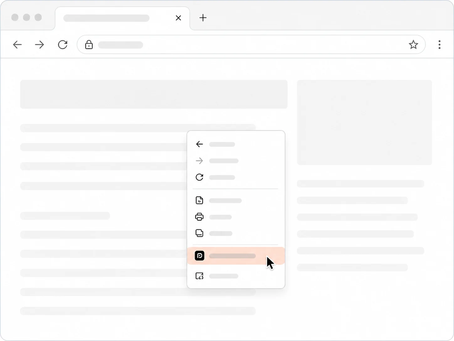 Browser context menu with Save to Punos
